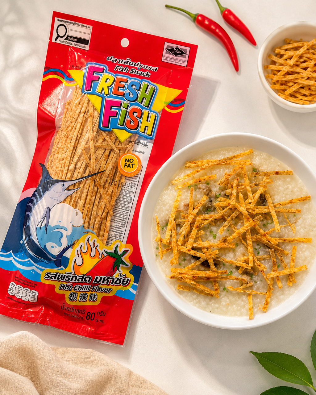 Fresh Fish Dried Fish Snack Hot Chili Flavor 80g